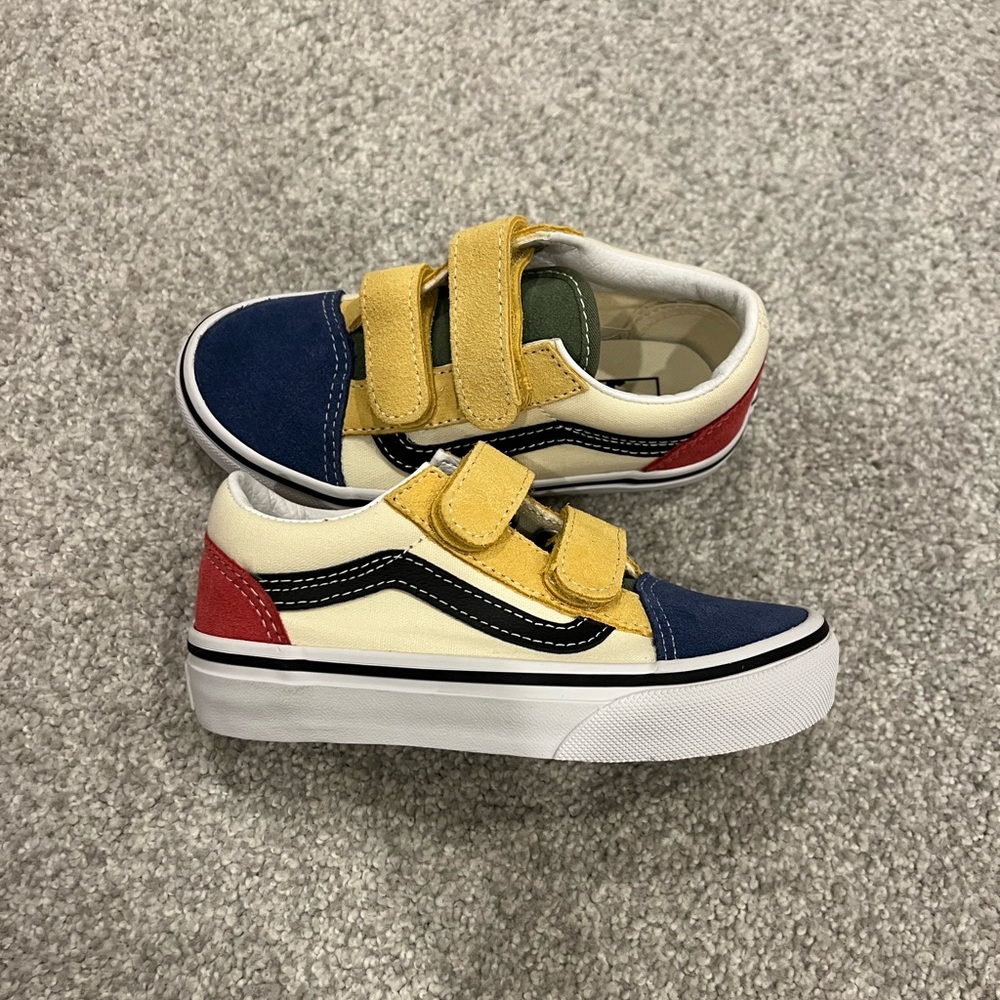 Vans Yellow and Blue Sneakers with Velcro Straps
